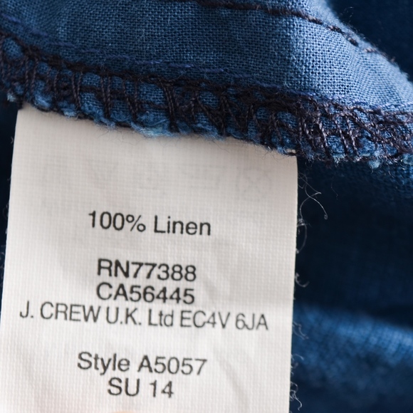 Madewell Crossback Linen Indigo Jean Jumpsuit 0 - Picture 8 of 8